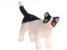 Dollhouse Miniature Kitten Turning Right, Black and White & White