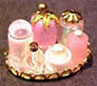 Dollhouse miniature SMALL PERFUME TRAY - PINK