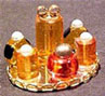 Dollhouse Miniature Small Perfume Tray - Amber