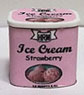 Dollhouse Miniature Strawberry Ice Cream Carton