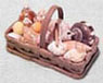Dollhouse Miniature Shells In Rectangle Basket W/Handle