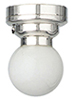 Dollhouse miniature SILVER GLOBE CEILING LAMP, LED