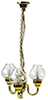 Dollhouse Miniature 3-Arm Chandelier, Clear Globes