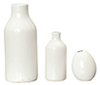 Dollhouse Miniature Resin White Vases, 3 Pcs