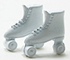 Dollhouse miniature ROLLER SKATES, 1 PAIR, WHITE