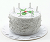 Dollhouse Miniature White Birthday Cake