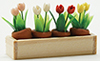 Dollhouse Miniature Window Box W/Flower Pots