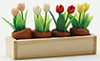 Dollhouse Miniature Window Box W/Flower Pots