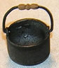 Dollhouse Miniature Pot/Wood Like Handle/Black