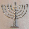 Dollhouse Miniature Menorah, Large, Silver Color