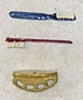 Dollhouse Miniature Toothbrush Holder W/2 Toothbrushes