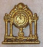 Dollhouse Miniature Clock, Mantle, Gold Color