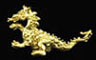 Dollhouse Miniature Dragon Statue Gold