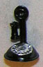 Dollhouse Miniature Telephone, Candlestick W/Dial, Black