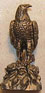 Dollhouse Miniature Statue, Eagle, Pewter