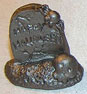 Dollhouse Miniature Statue, Tombstone, Pewter