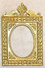 Dollhouse Miniature Picture Frame, Oval W/Shell, Gold Color