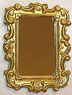 Dollhouse Miniature Mirror, Med Rectangle, Gold Color