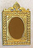Dollhouse Miniature Mirror, Rectangle W/Shell, Gold Color