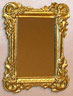 Dollhouse Miniature Mirror, Large Rectangle, Gold Color