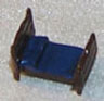 Dollhouse Miniature Matchbox, Br Bed, Brown