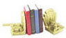 Dollhouse Miniature Cannon Bookends W/Books