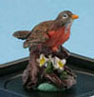 Dollhouse Miniature Robin (Hand Painted Bird Figurine)