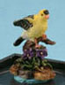 Dollhouse Miniature Goldfinch (Hand Painted Bird Figurine)