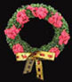 Dollhouse Miniature Wreath 2In Red/Gold