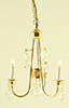 Dollhouse Miniature Crystal Chandelier, Gold