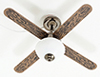 Dollhouse miniature CEILING FAN, PEWTER, 1 LIGHT