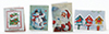 Dollhouse miniature CHRISTMAS CARD SET, 4PC
