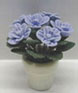 Dollhouse Miniature Blue Roses In Clay Pot 1 1/8