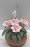 Dollhouse Miniature Hanging-Pink Lilies 2 3/8