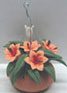Dollhouse Miniature Hanging Clay Pot Lilies 2 3/8