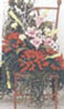Dollhouse Miniature Iron Chair/Flowers
