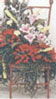 Dollhouse Miniature Iron Chair/Floral Arrangement