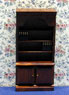 Dollhouse Miniature Walnut Bookcase with Books
