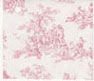 Dollhouse Miniature Pre-pasted Wallpaper, Dark Pink Toile