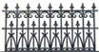 Dollhouse Miniature Fence Ornate Black Plastic(2) 3-1/2Highx6-1/2 Long