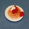 Dollhouse Miniature Waffle Plate with Strawberries