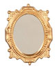Dollhouse Miniature GOLD VICTORIAN OVAL MIRROR