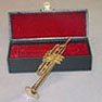 Dollhouse Miniature 5" Trumpet with Case