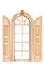 Dollhouse Miniature WINDOW, PALLADIAN - 6 OVER 6 with  SHUTTERS