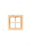 Dollhouse Miniature WINDOW - SQUARE - 4 LIGHT, FLAT