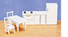 Dollhouse Miniature Kitchen Set/6/ White