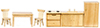 Kitchen Set, 6 pc., Oak
