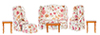 Dollhouse Miniature Living Room Set, 7 pc/Walnut