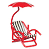 1/2" Scale  Chair with Umbrella, Red