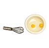 Bowl with Eggs and Whisk